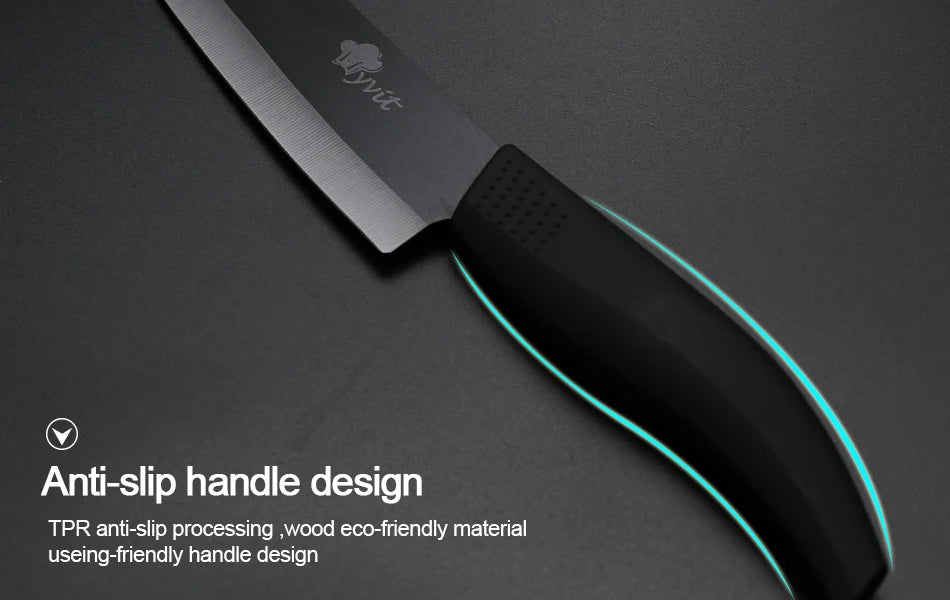 Set di coltelli in ceramica per unità da cucina 3 4 5 6 pollici Utilità per affettare frutta Pelapatate con guaina Lama in zirconia nera Coltello da chef per pane