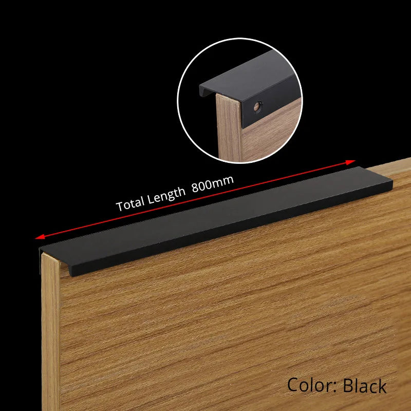 KAK Oro Argento Nero Maniglie per mobili nascoste Maniglie per armadi da cucina in lega di zinco Manopole per cassetti Maniglia per porta per mobili Hardware