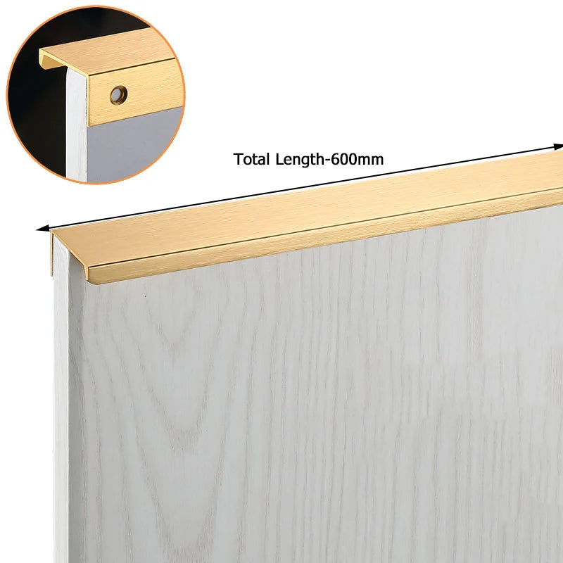 KAK Oro Argento Nero Maniglie per mobili nascoste Maniglie per armadi da cucina in lega di zinco Manopole per cassetti Maniglia per porta per mobili Hardware