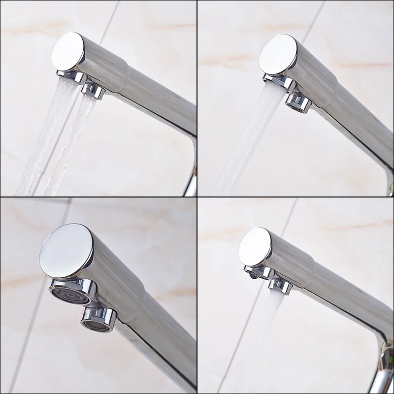 Rozin In Ottone Cromato Da Cucina Rubinetto Miscelatore Acqua Purificata Rubinetto e Acqua Pura Filtro Rubinetto Deck Mounted Raddoppiano Le Maniglie Caldo Freddo rubinetti