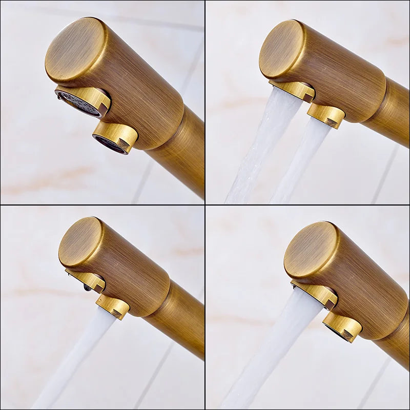 Rozin In Ottone Cromato Da Cucina Rubinetto Miscelatore Acqua Purificata Rubinetto e Acqua Pura Filtro Rubinetto Deck Mounted Raddoppiano Le Maniglie Caldo Freddo rubinetti