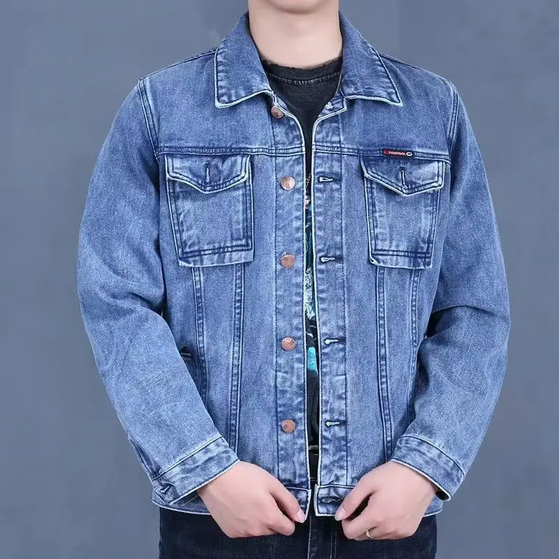 Giacche di Jeans uomo cappotto di Jeans per uomo abbigliamento da lavoro autunnale giacca di Jeans neri da uomo vendita di giacche abito in abiti di Jeans camicetta maschile