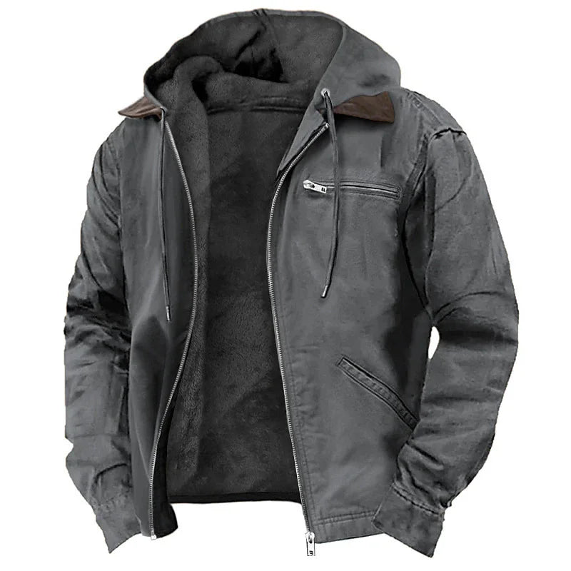 Giacca da uomo nuova moda casual cappotto con cerniera con cappuccio retrò streetwear capispalla leggero e versatile primavera autunno
