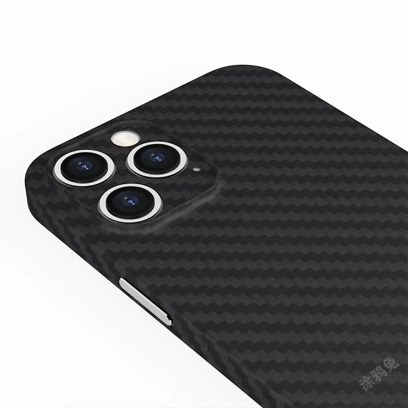 Custodia per telefono ultra sottile da 0,3 mm per iPhone 16 15 14 13 12 11 Pro Max Mini custodia protettiva struttura brasatura in carbonio PP