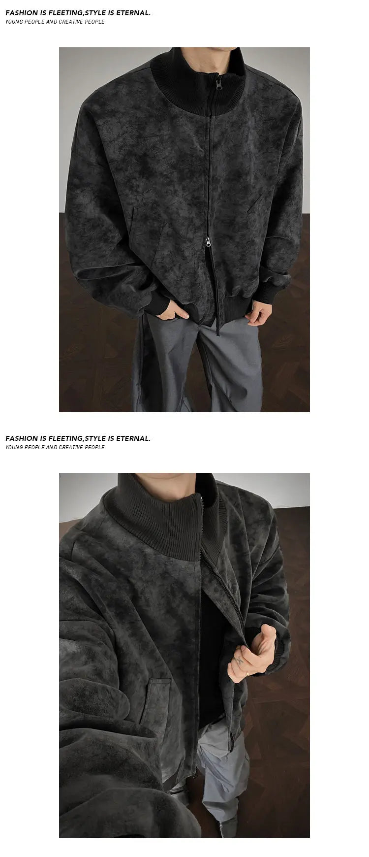 Giacca da uomo autunno nuovo arrivo giacca corta allentata tie dye colletto alla coreana casual streetwear capispalla bomber