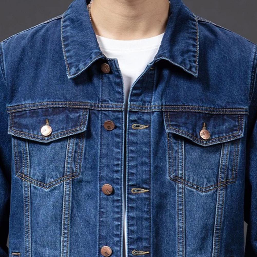 Giubbotti di jeans per uomo Cappotto Blu navy Giacca da uomo Cardigan monopetto Cappotto di jeans Giacca maschile chaquetas hombre куртка муж......