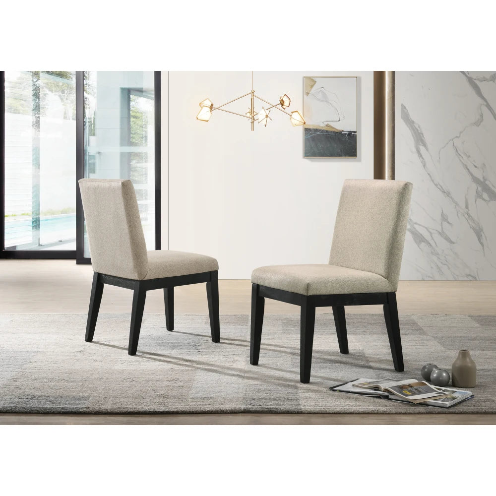 Jasper Set di 2 sedie da pranzo in tessuto contemporaneo beige da 19 pollici