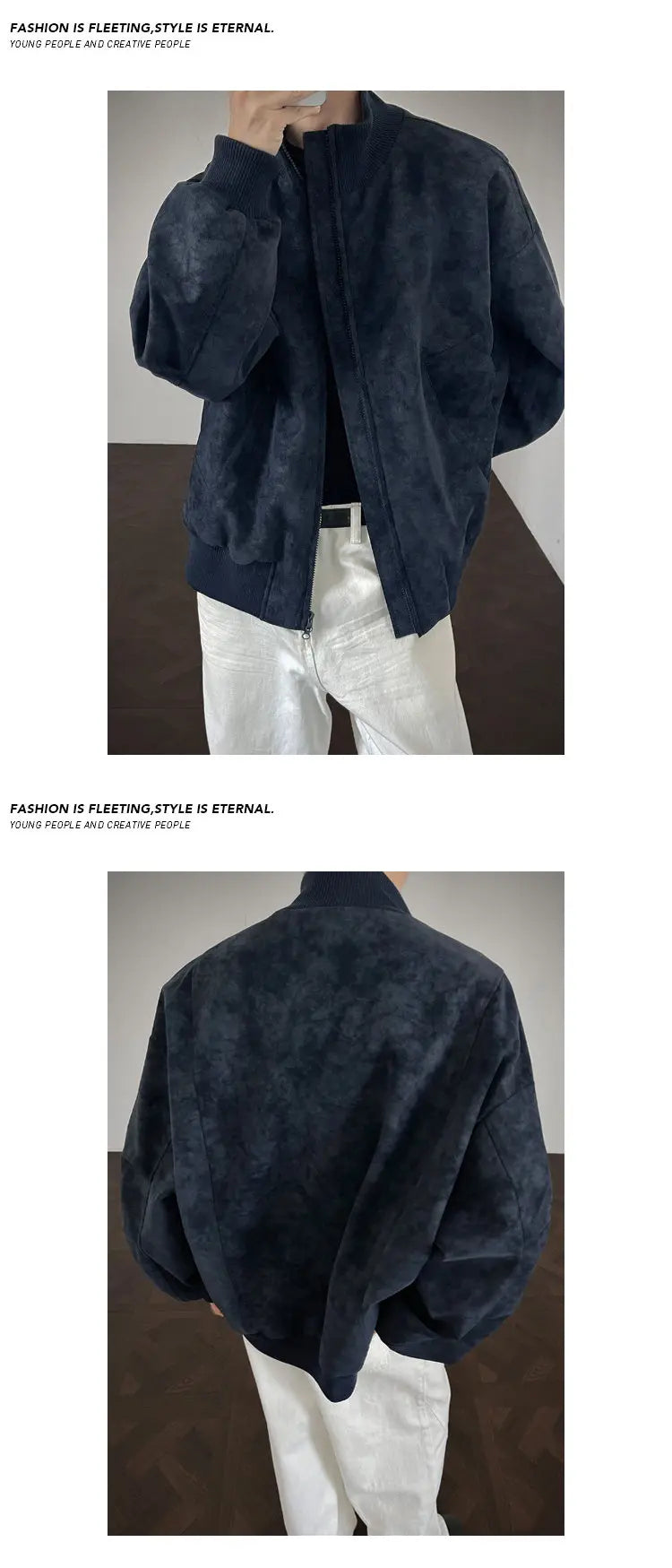 Giacca da uomo autunno nuovo arrivo giacca corta allentata tie dye colletto alla coreana casual streetwear capispalla bomber
