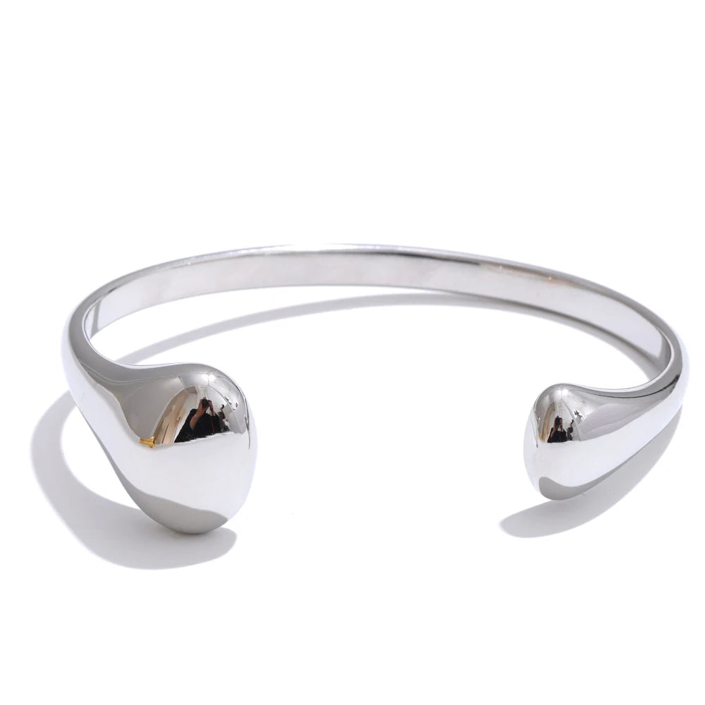 Yhpup 58mm 18K PVD placcato polsino aperto braccialetto dichiarazione braccialetto in acciaio inossidabile 316L struttura ipoallergenico polso gioielli quotidiani