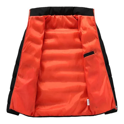 Giacca casual da uomo, giacca a vento impermeabile, tinta unita calda con cerniera, taglia grande, autunno e inverno