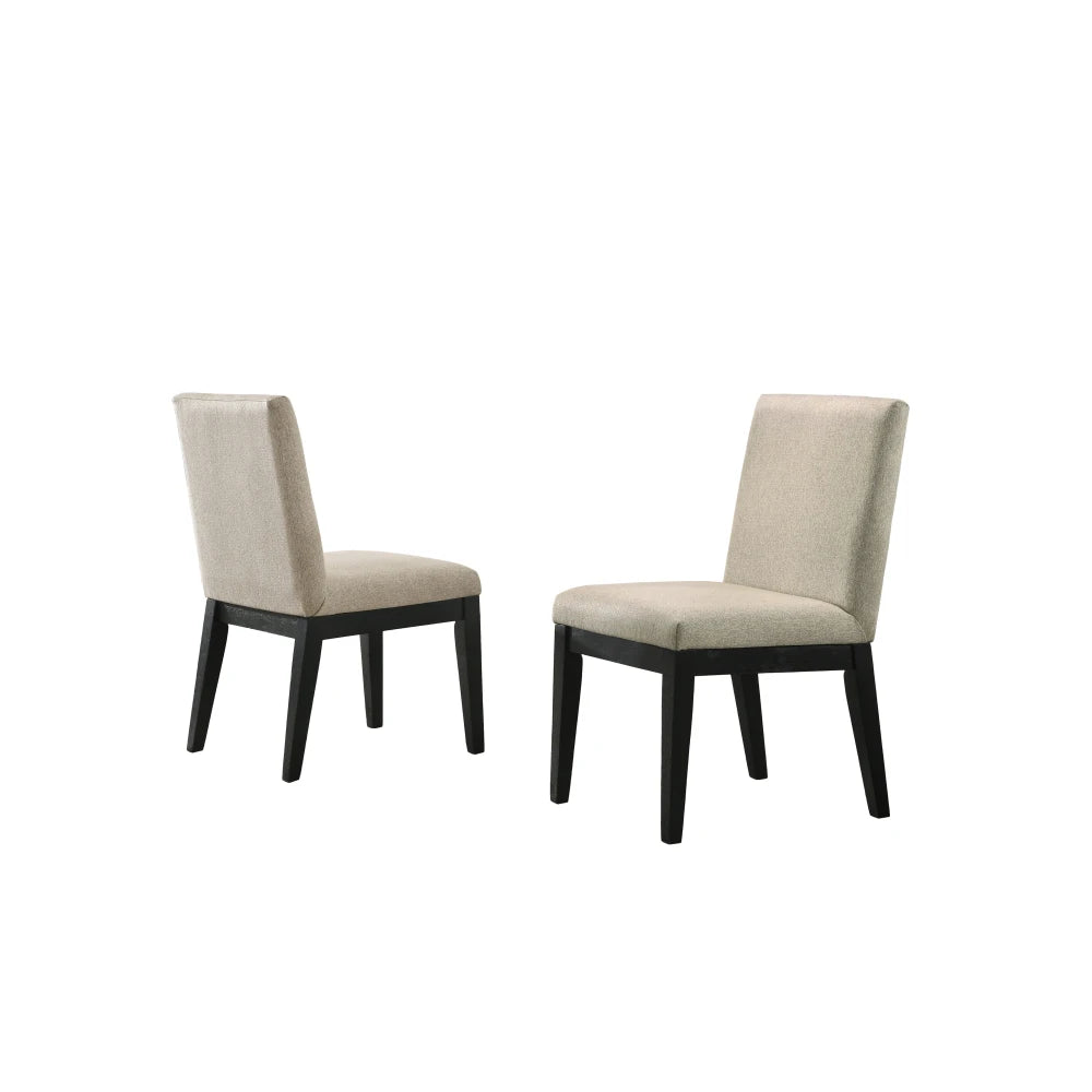 Jasper Set di 2 sedie da pranzo in tessuto contemporaneo beige da 19 pollici