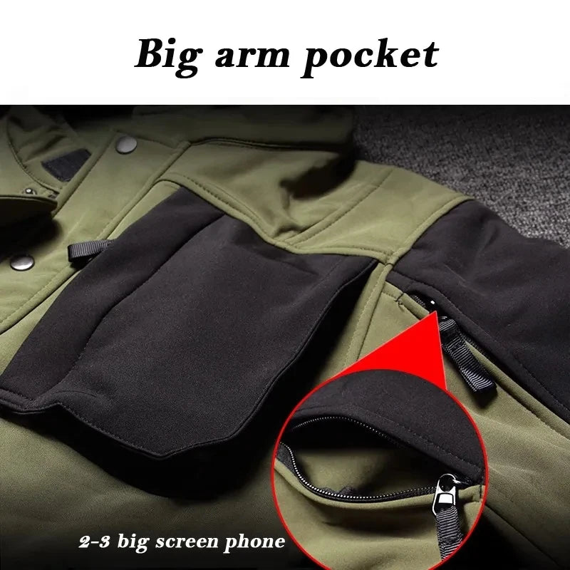 Giacche tattiche uomo pelle di squalo giacca militare Soft Shell impermeabile in pile antivento caldo moto Multi-tasche cappotti militari