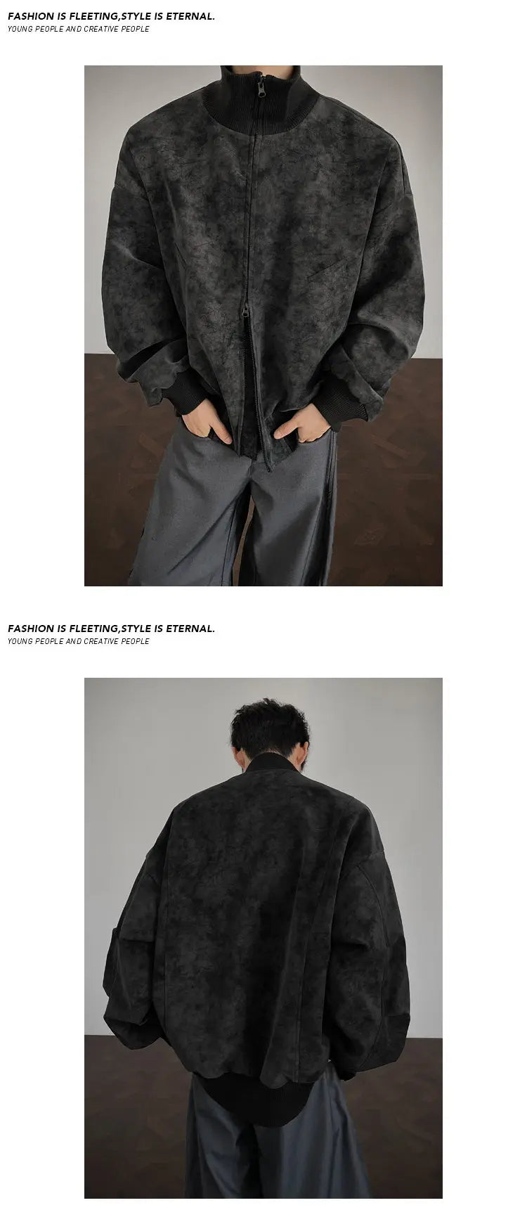 Giacca da uomo autunno nuovo arrivo giacca corta allentata tie dye colletto alla coreana casual streetwear capispalla bomber