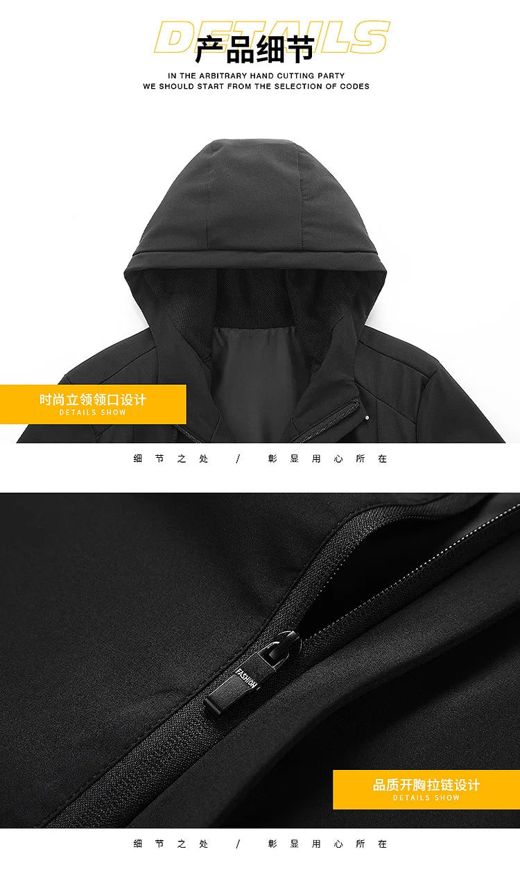 Giacche da uomo Giacca militare impermeabile con cappuccio Giacca a vento Cappotto sportivo da campeggio all'aperto Abbigliamento maschile Cappotto sottile 5XL 6XL 7XL