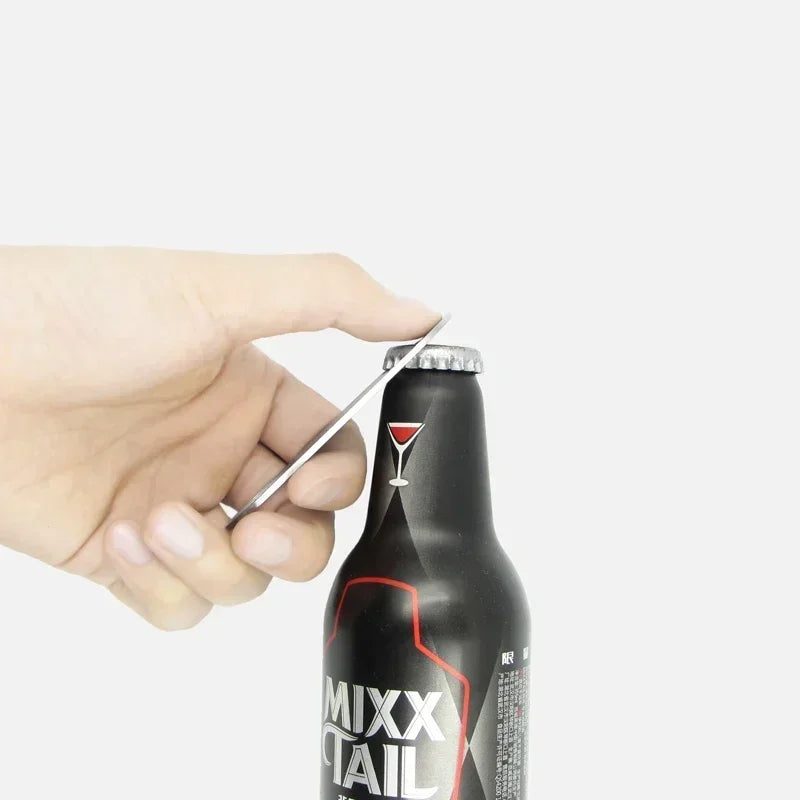 Mini durevole apribottiglie per birra utensile da cucina con lama per barra di rimozione apribottiglie piatto in acciaio inossidabile