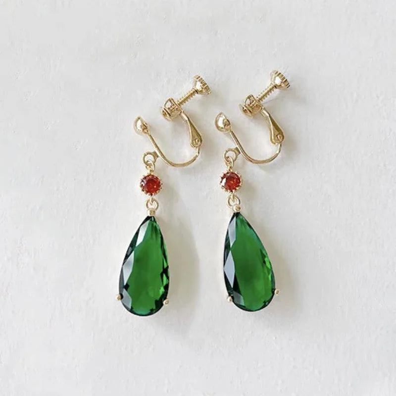 Orecchini a bottone in cristallo Anime giapponesi orecchini in Costume Clip per l'orecchio per le donne ragazze accessori per gioielli Cosplay regalo