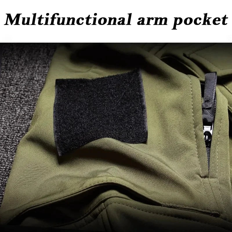 Giacche tattiche uomo pelle di squalo giacca militare Soft Shell impermeabile in pile antivento caldo moto Multi-tasche cappotti militari