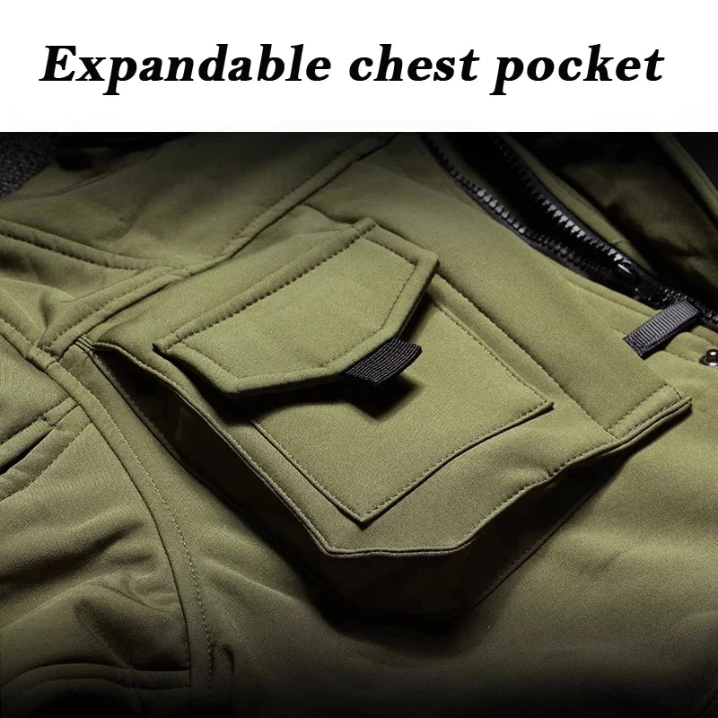 Giacche tattiche uomo pelle di squalo giacca militare Soft Shell impermeabile in pile antivento caldo moto Multi-tasche cappotti militari