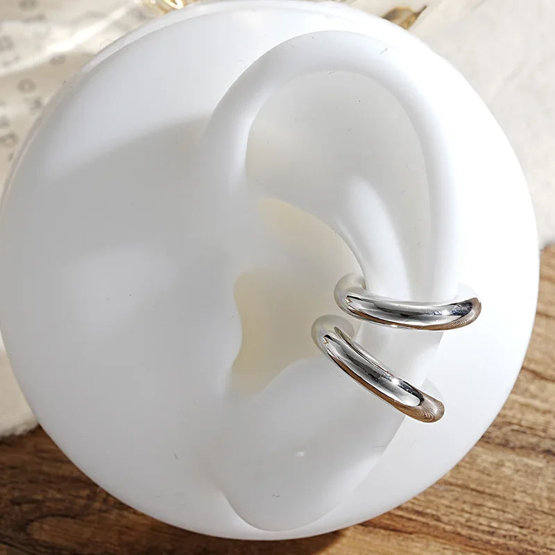 Nuovo alla moda unico falso metallo perforato Clip dell'orecchio asimmetrico circolare cartilagine donne gioielli di moda regalo polsino dell'orecchio ragazza