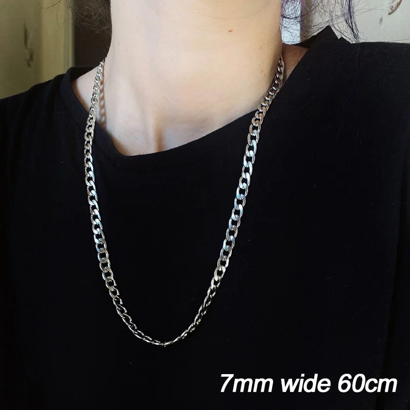 Collane a catena cubana in acciaio inossidabile per donna Uomo Collana lunga hip-hop sul collo Accessori per gioielli di moda Regali per amici