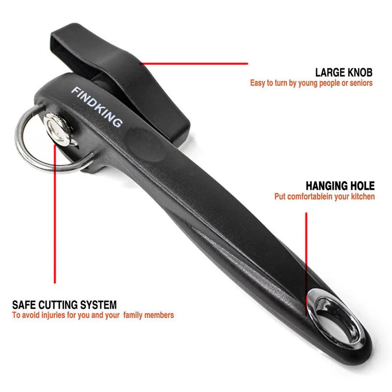FINDKING 2021 migliori apriscatole utensili da cucina manuale manuale professionale apriscatole in acciaio inossidabile apriscatole manuale con taglio laterale