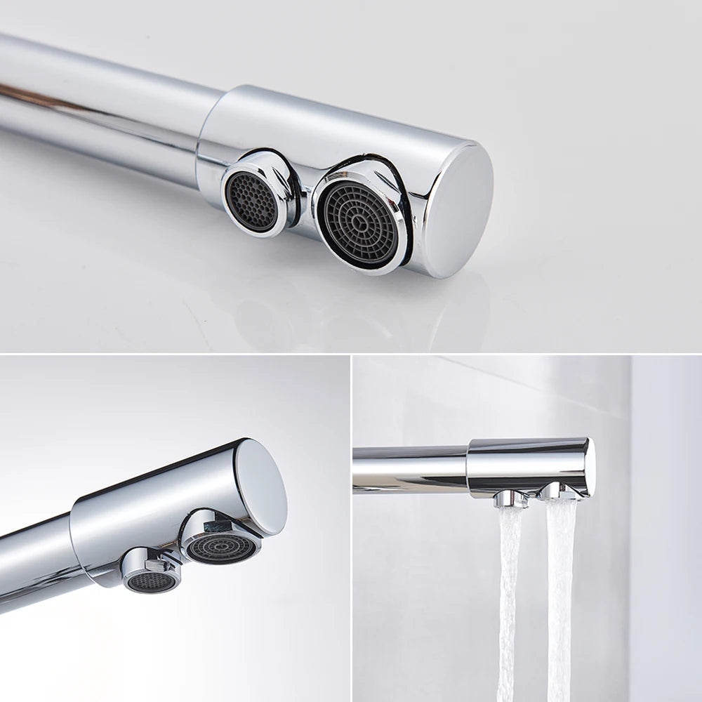 Rozin In Ottone Cromato Da Cucina Rubinetto Miscelatore Acqua Purificata Rubinetto e Acqua Pura Filtro Rubinetto Deck Mounted Raddoppiano Le Maniglie Caldo Freddo rubinetti