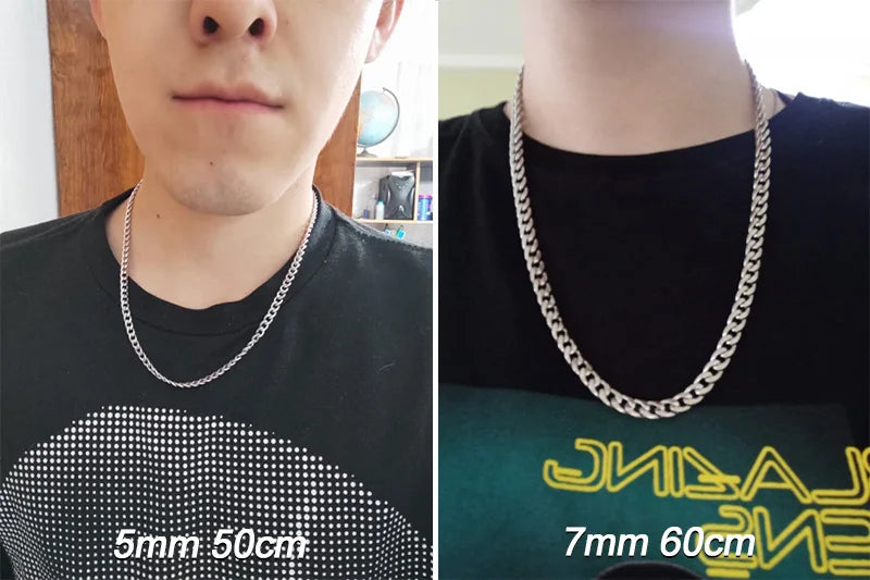 Collane a catena cubana in acciaio inossidabile per donna Uomo Collana lunga hip-hop sul collo Accessori per gioielli di moda Regali per amici