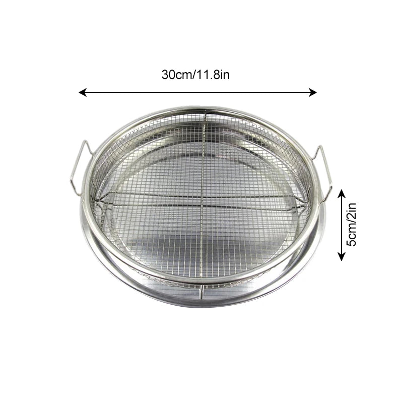 Teglia da forno in rame padella per friggere l'olio cestello antiaderente per patatine piatto da forno griglia strumenti per Barbecue in rete pentole per cucina