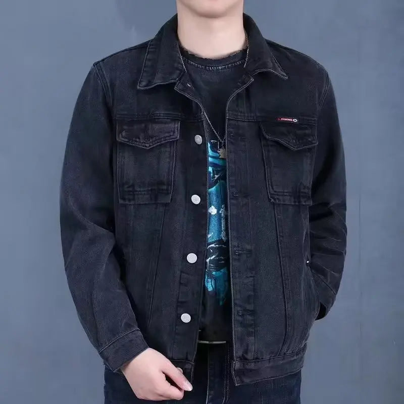 Giacche di Jeans uomo cappotto di Jeans per uomo abbigliamento da lavoro autunnale giacca di Jeans neri da uomo vendita di giacche abito in abiti di Jeans camicetta maschile