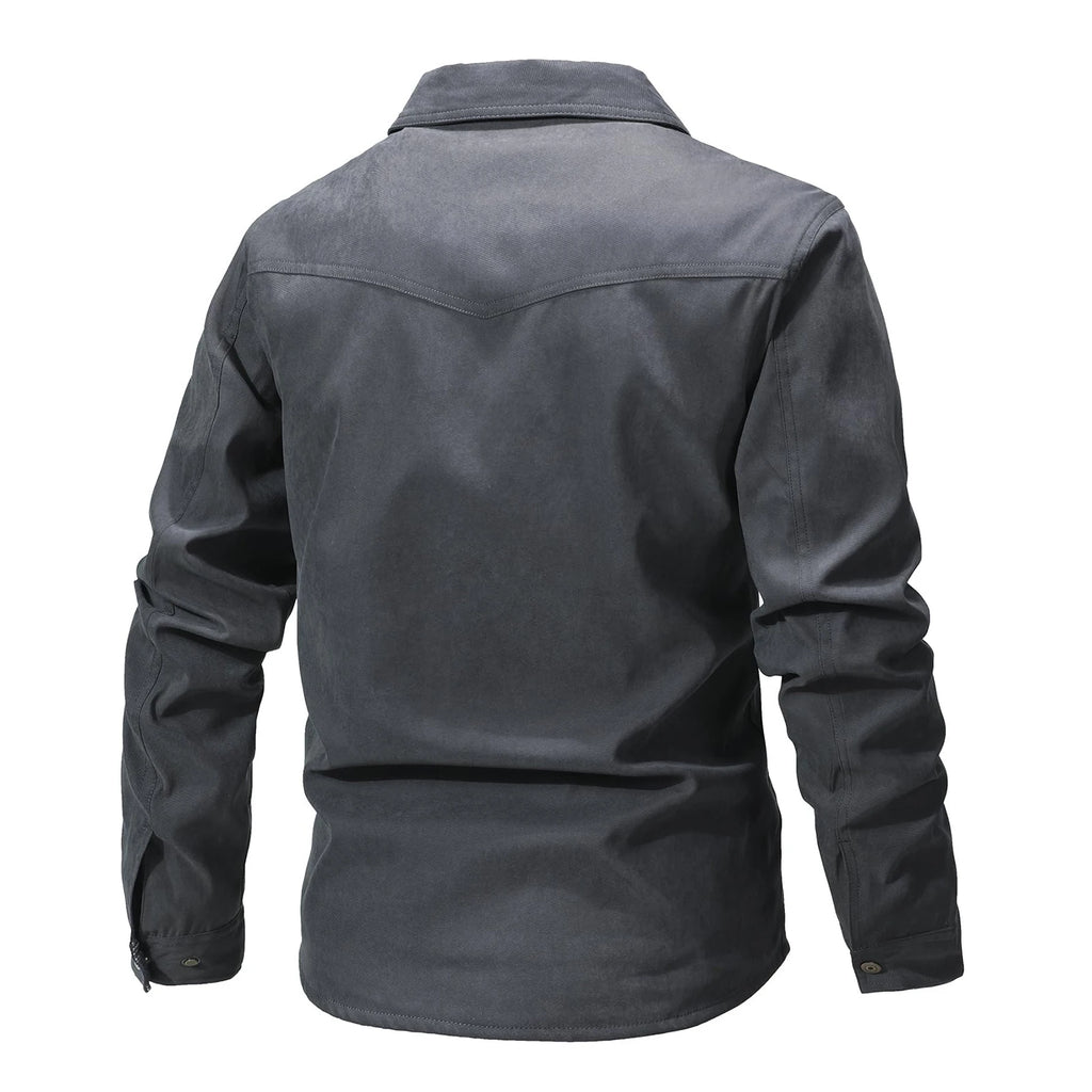 Giacca da uomo casual Giacche da uomo Cappotto da camicia foderato in flanella primaverile Giacche da uomo Cappotto casual da cowboy occidentale antivento