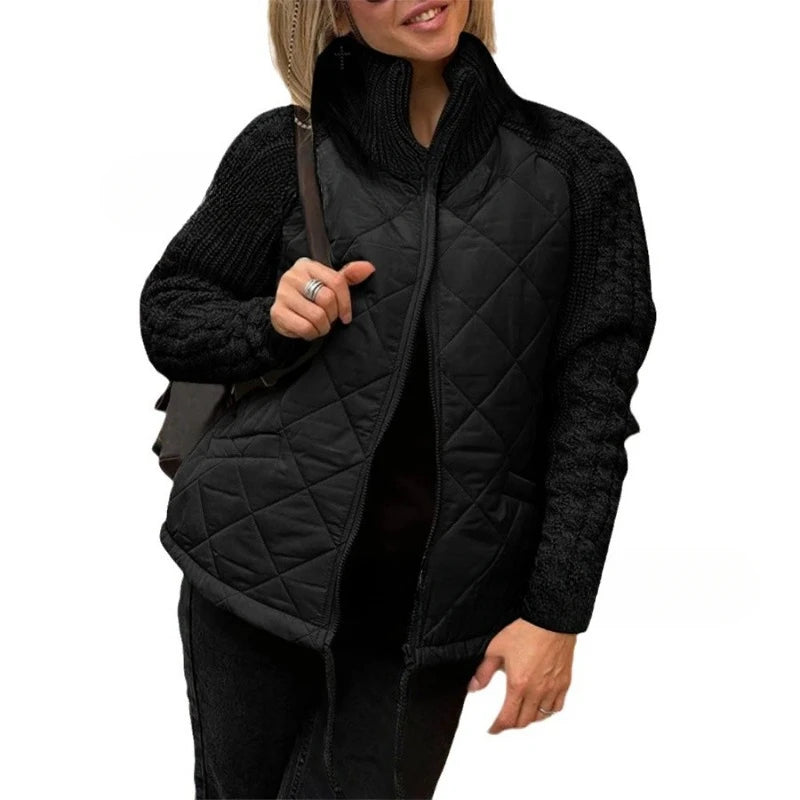 Giacca da donna Cappotto invernale da donna Cappotto imbottito con zip a maniche lunghe Autunno