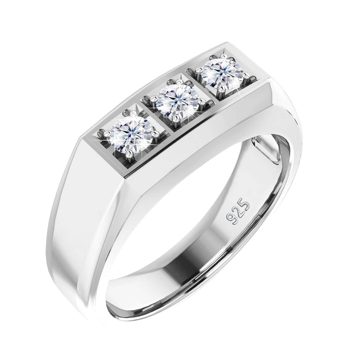 Anello in argento Sterling Moissanite 3 Stone per donna con certificato gioielli di fidanzamento di lusso 2024 regalo di tendenza per una ragazza vendita