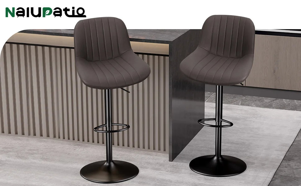Sgabello da Bar Set da 2 pezzi, sgabello da Bar girevole moderno regolabile con schienale, sedia da banco in tessuto ad alte prestazioni