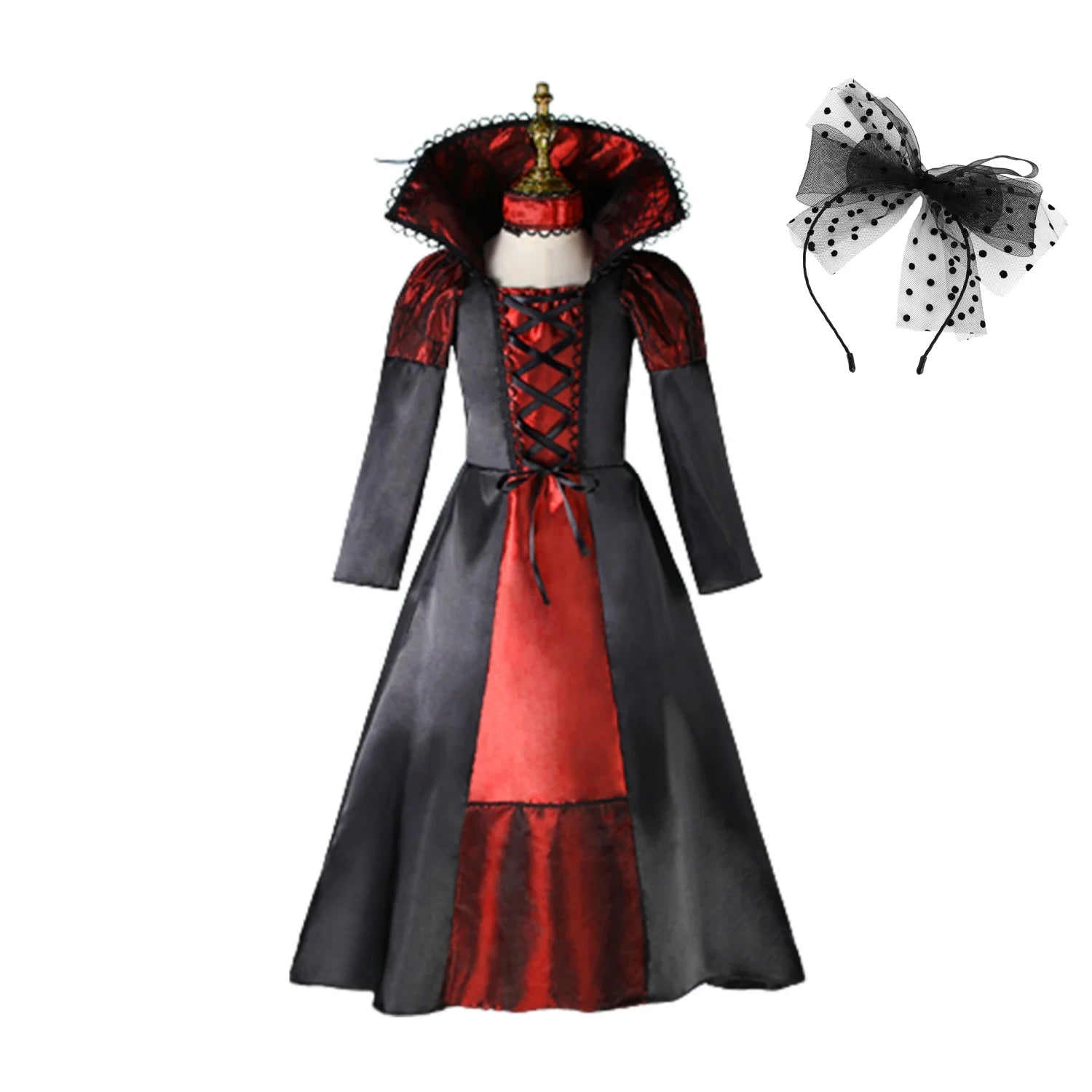 Costumi per bambini fantasy di Halloween Sposa fantasma Cosplay gotico Ragazze Vampiro rosso Giorno dei morti Costumi per bambini per ragazze
