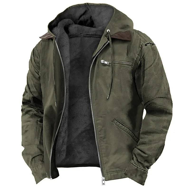 Giacca da uomo nuova moda casual cappotto con cerniera con cappuccio retrò streetwear capispalla leggero e versatile primavera autunno