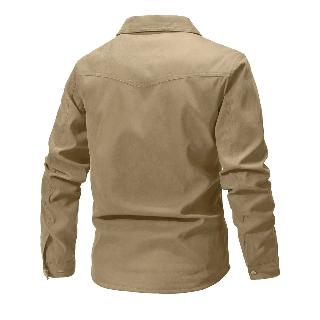 Giacca da uomo casual Giacche da uomo Cappotto da camicia foderato in flanella primaverile Giacche da uomo Cappotto casual da cowboy occidentale antivento