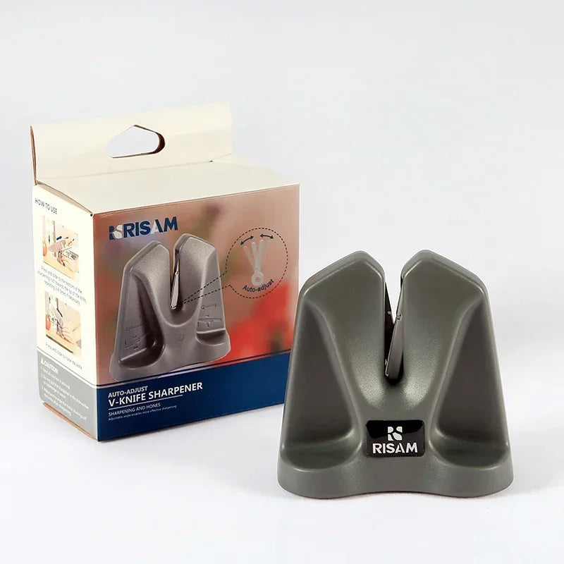 RISAMSHA Affilacoltelli da cucina Struttura elastica Smerigliatrice Affilacoltelli in metallo duro Pietra per affilare professionale RM011
