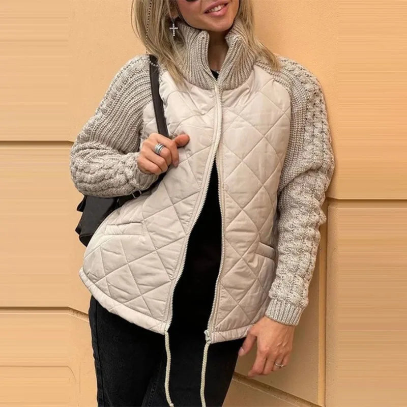 Giacca da donna Cappotto invernale da donna Cappotto imbottito con zip a maniche lunghe Autunno