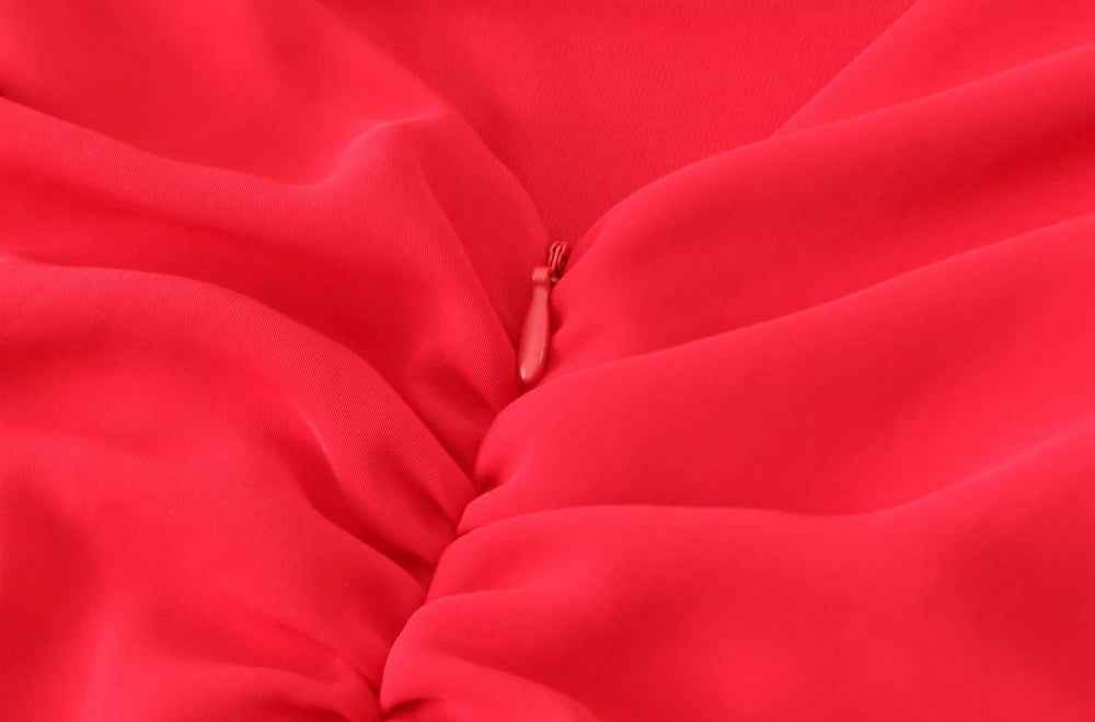 Abito midi drappeggiato da donna, collo dritto, spalline sottili, abiti femminili senza schienale, moda chic
