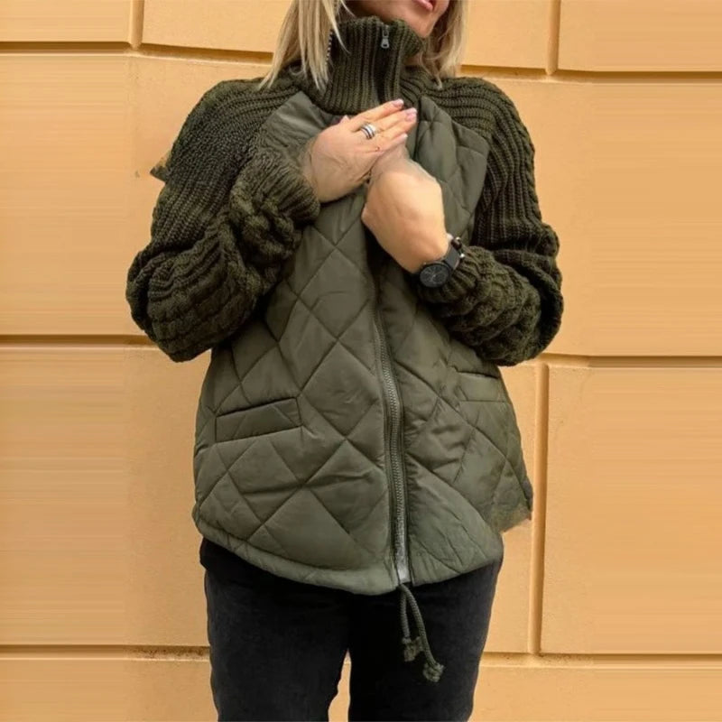 Giacca da donna Cappotto invernale da donna Cappotto imbottito con zip a maniche lunghe Autunno