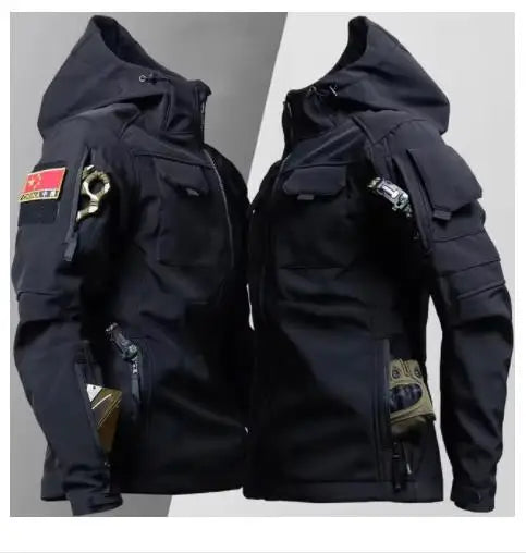 Giacche tattiche uomo pelle di squalo giacca militare Soft Shell impermeabile in pile antivento caldo moto Multi-tasche cappotti militari