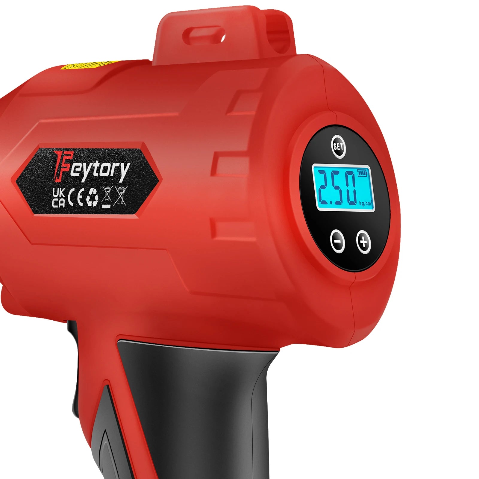 Gonfiatore per pneumatici senza fili Compressore d'aria Pompa per pneumatici per auto alimentata a batteria con manometro digitale e luce a LED per auto, moto, bici