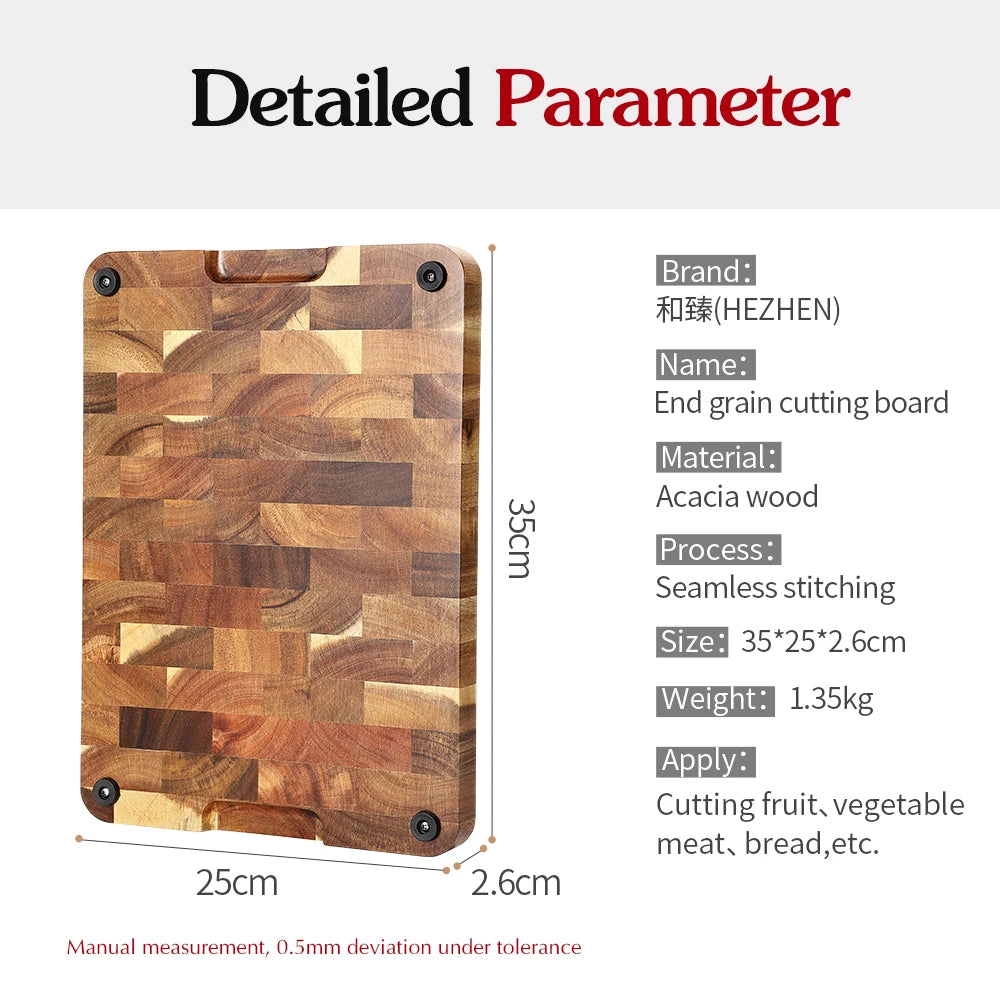 HEZHEN tagliere Premium legno di Acacia Splicing accessori da cucina tagliere scarico acqua e utensili da cucina a prova di umidità