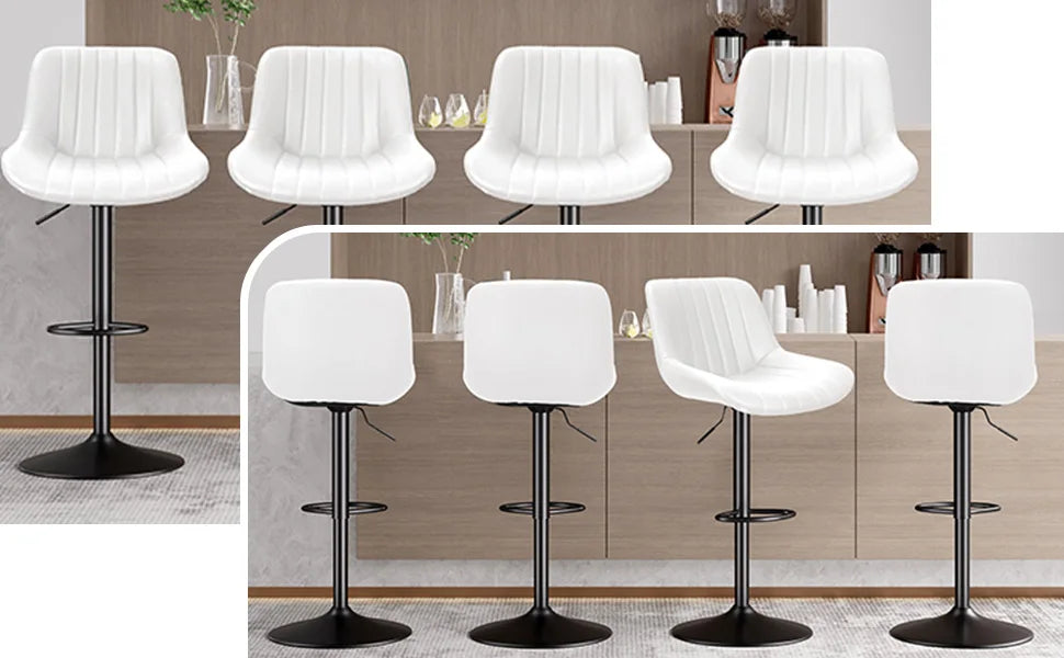 Sgabello da Bar Set da 2 pezzi, sgabello da Bar girevole moderno regolabile con schienale, sedia da banco in tessuto ad alte prestazioni