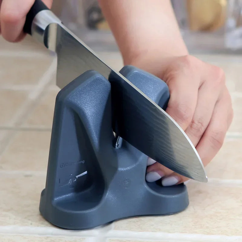 RISAMSHA Affilacoltelli da cucina Struttura elastica Smerigliatrice Affilacoltelli in metallo duro Pietra per affilare professionale RM011