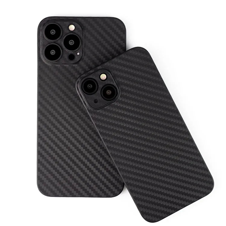 Custodia per telefono ultra sottile da 0,3 mm per iPhone 16 15 14 13 12 11 Pro Max Mini custodia protettiva struttura brasatura in carbonio PP