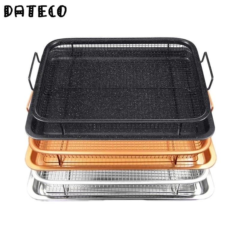 Teglia da forno in rame padella per friggere l'olio cestello antiaderente per patatine piatto da forno griglia strumenti per Barbecue in rete pentole per cucina