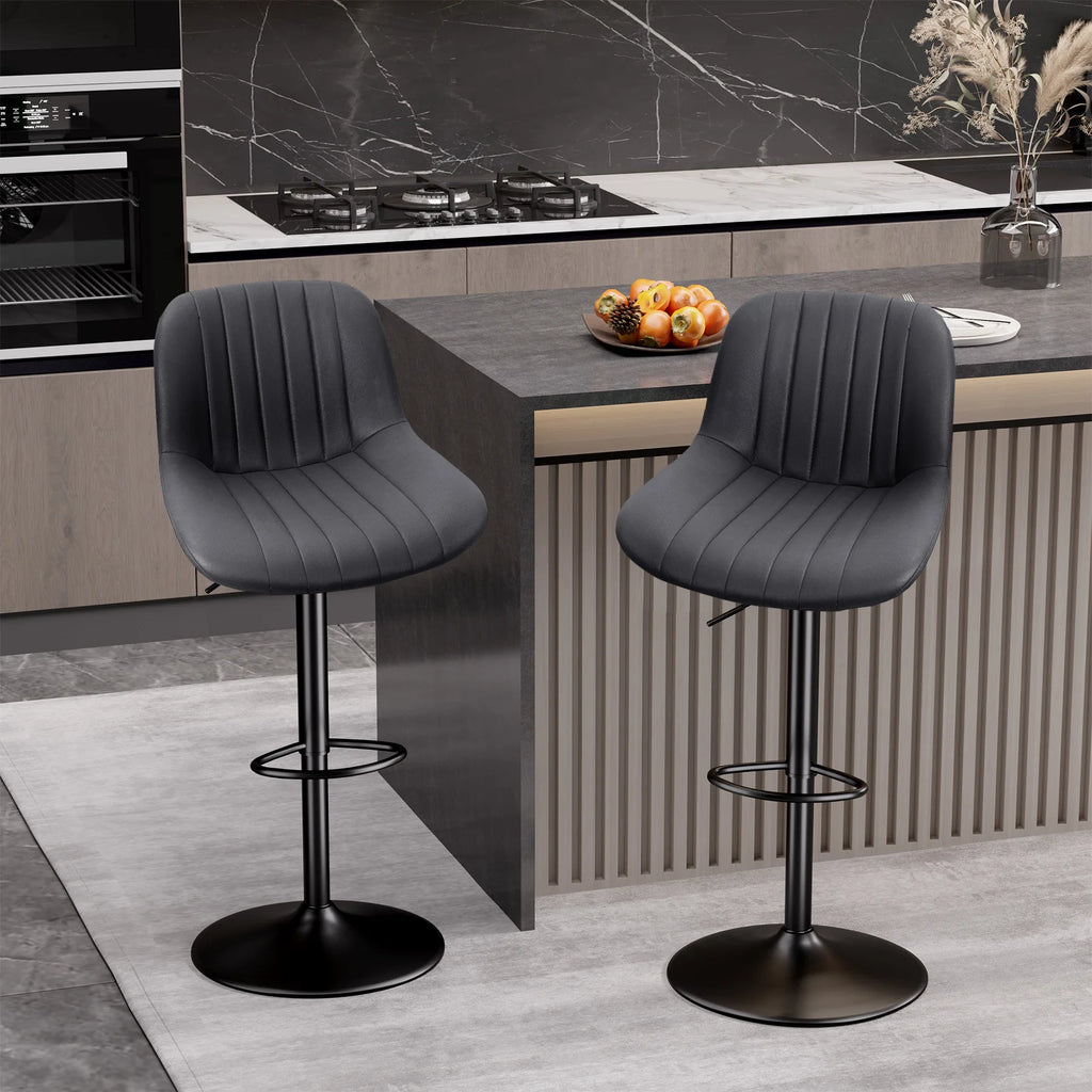 Sgabello da Bar Set da 2 pezzi, sgabello da Bar girevole moderno regolabile con schienale, sedia da banco in tessuto ad alte prestazioni