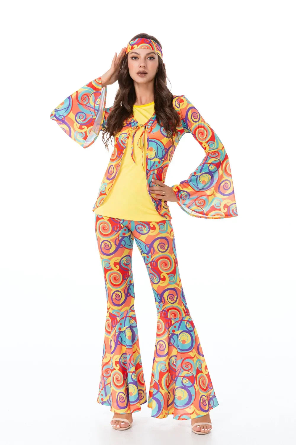 Costumi di Halloween Uomo Donna Retro anni '80 Costume hippie Disco Hip-Hop Coppie Cosplay Festa di carnevale Fancy Dress Up per adulti