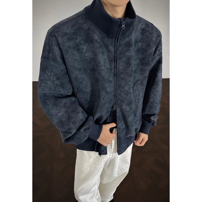 Giacca da uomo autunno nuovo arrivo giacca corta allentata tie dye colletto alla coreana casual streetwear capispalla bomber